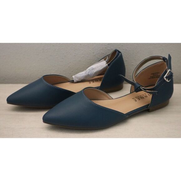 Journee Collection 007501 Women's Sz 8M Blue Bow Ankle Strap Vielo Flats SIB - Picture 2 of 13